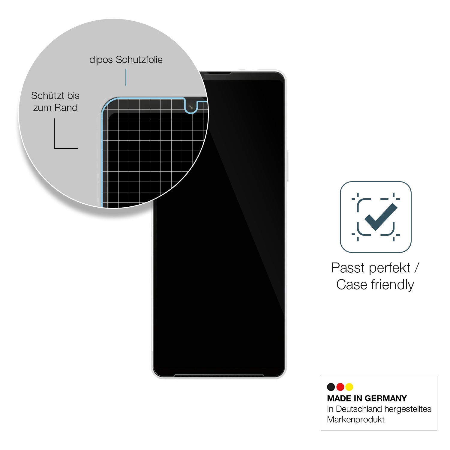 Besonders flexibler Displayschutz mit Anti-Shock-Schicht im Materialmix