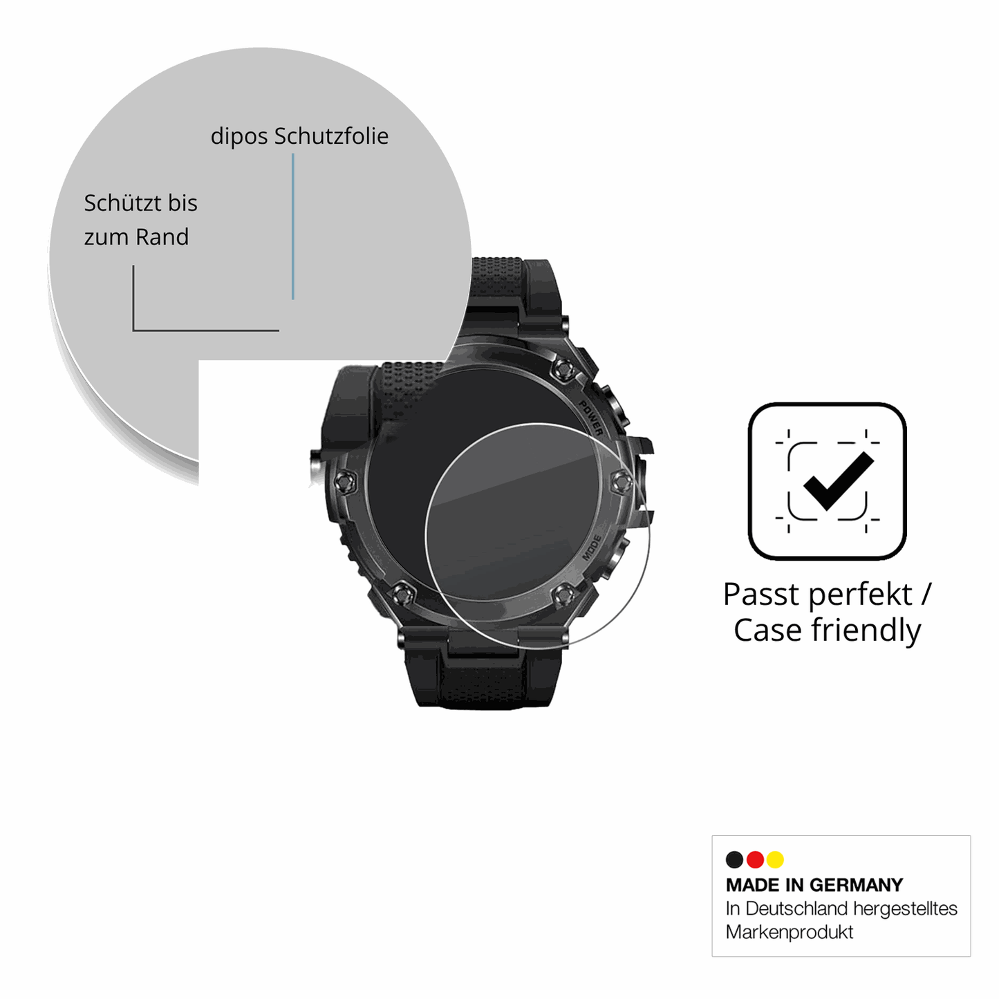 Besonders flexibler Displayschutz mit Anti-Shock-Schicht im Materialmix