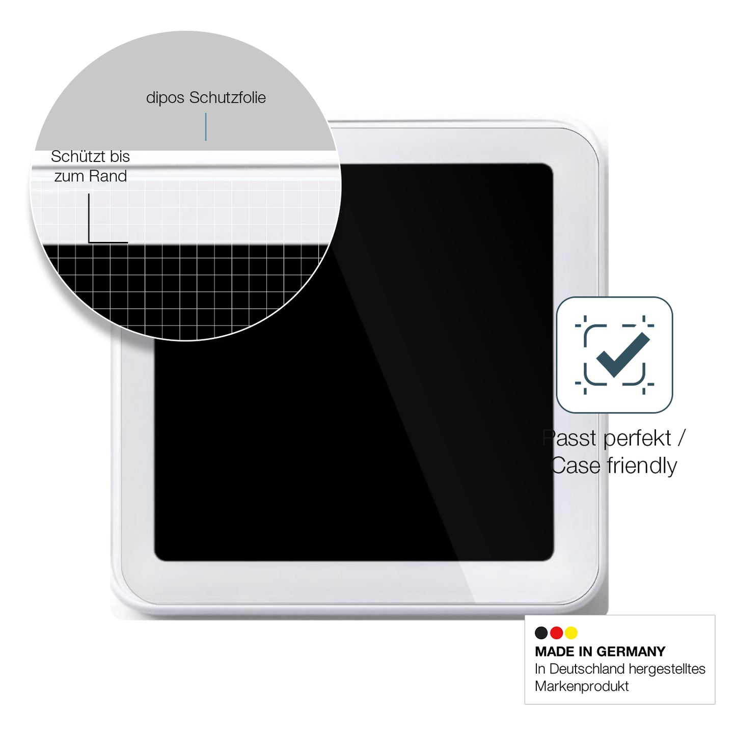 Besonders flexibler Displayschutz mit Anti-Shock-Schicht im Materialmix