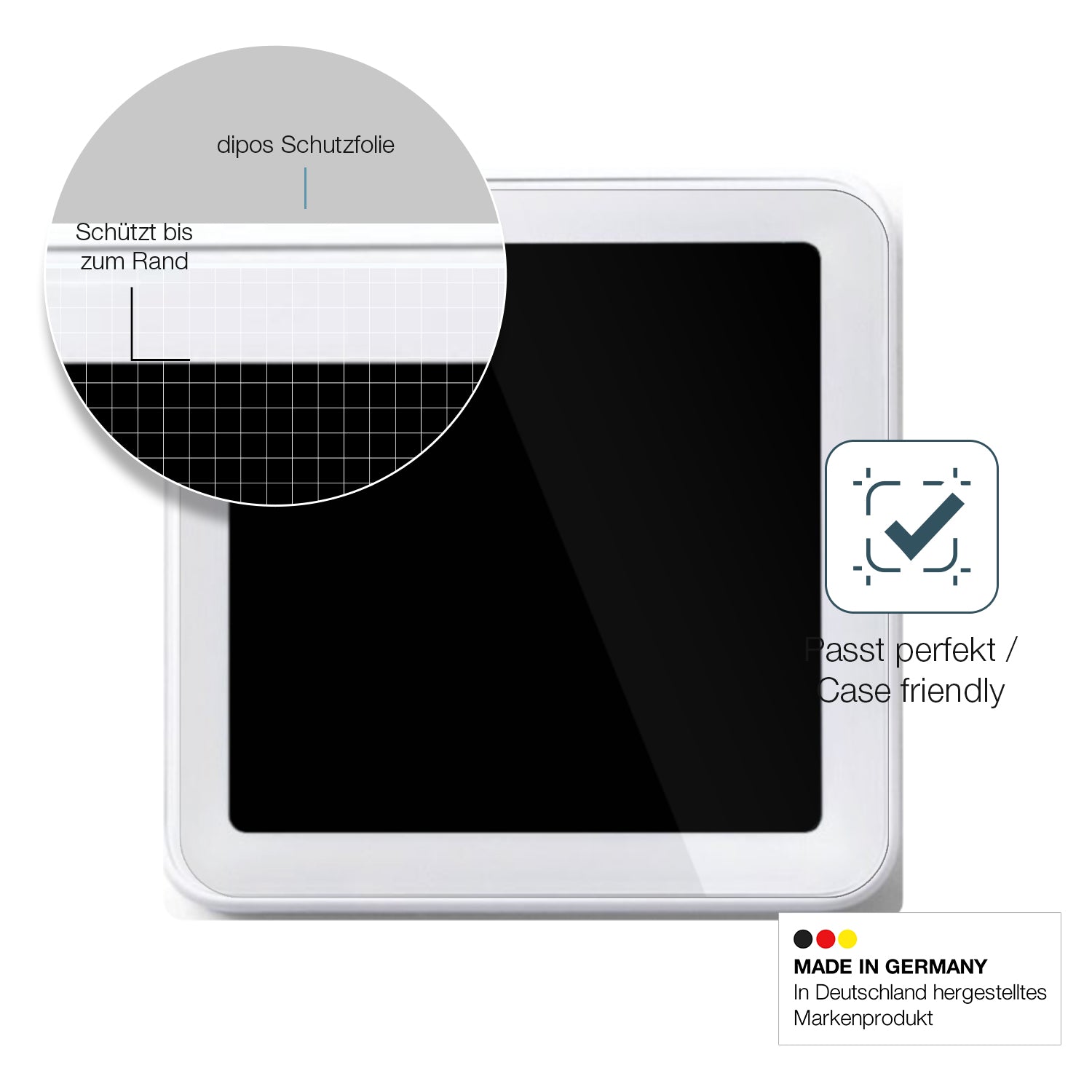 Besonders flexibler Displayschutz mit Anti-Shock-Schicht im Materialmix