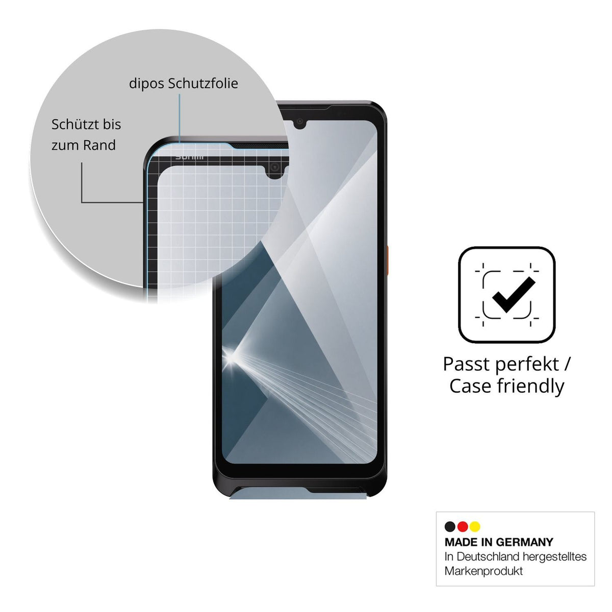 Besonders flexibler Displayschutz mit Anti-Shock-Schicht im Materialmix