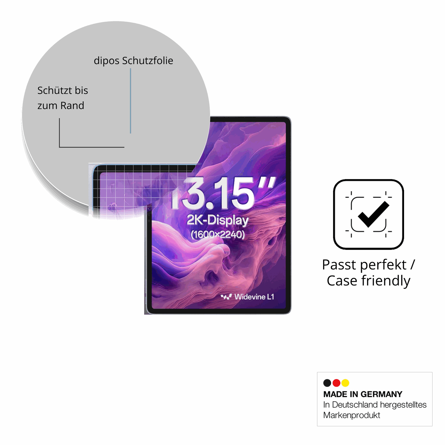 Besonders flexibler Displayschutz mit Anti-Shock-Schicht im Materialmix