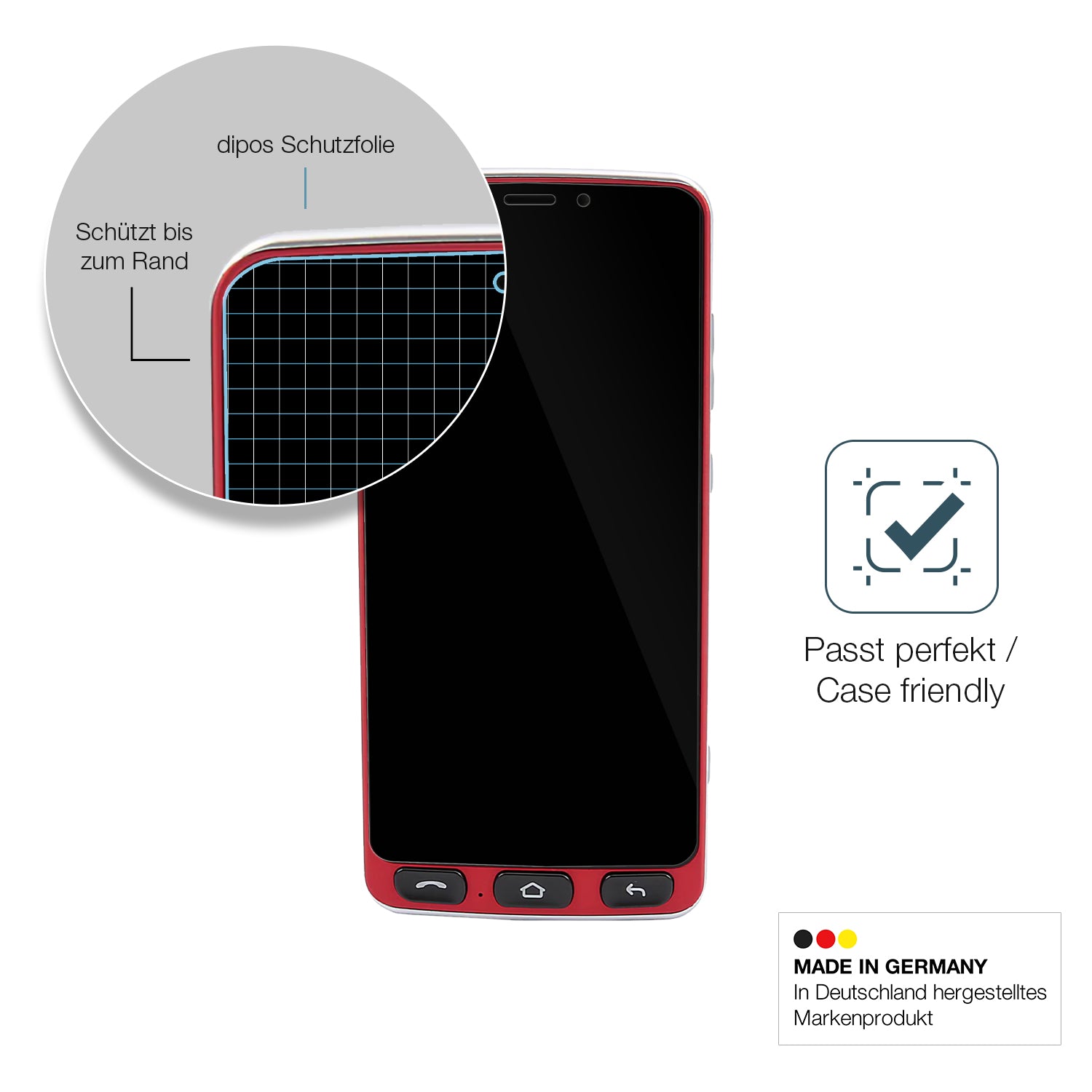 Besonders flexibler Displayschutz mit Anti-Shock-Schicht im Materialmix