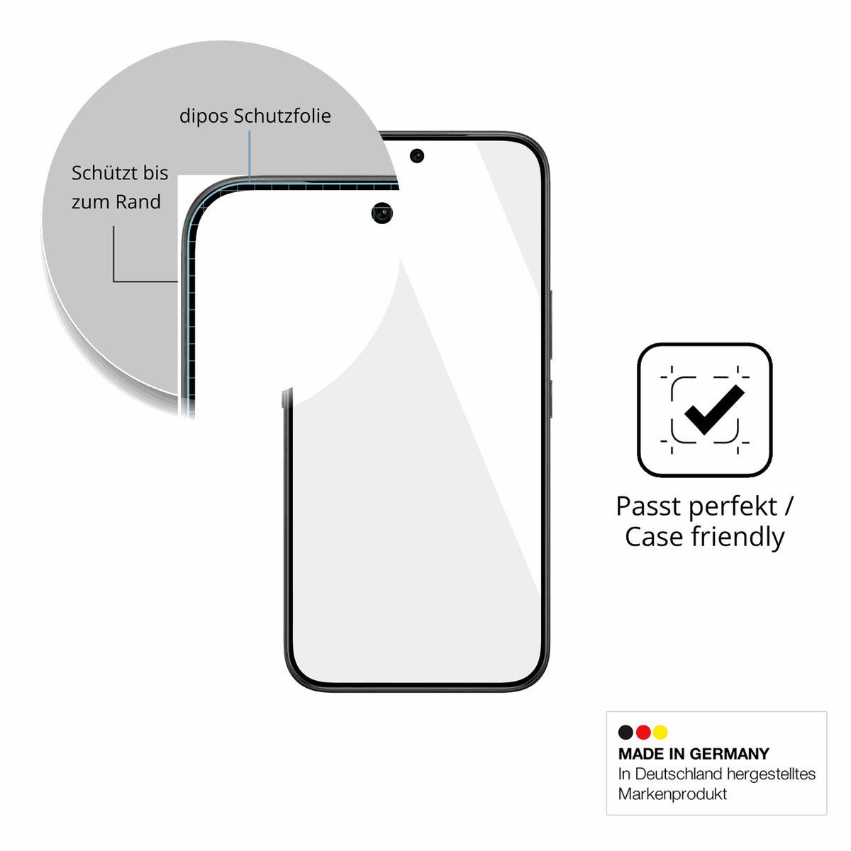Besonders flexibler Displayschutz mit Anti-Shock-Schicht im Materialmix