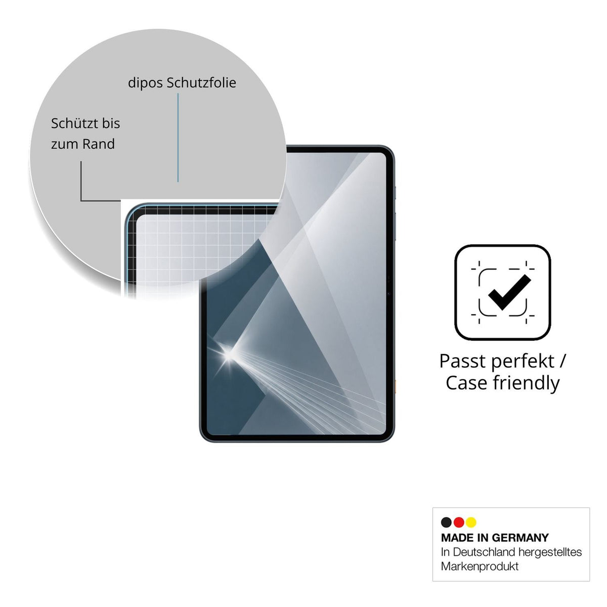 Besonders flexibler Displayschutz mit Anti-Shock-Schicht im Materialmix