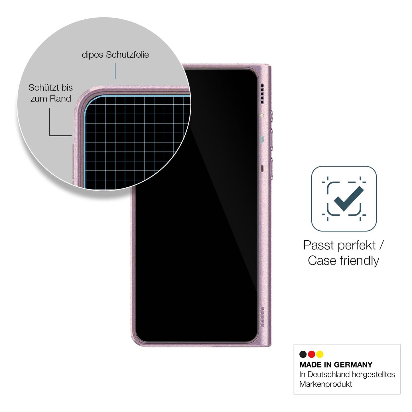 Besonders flexibler Displayschutz mit Anti-Shock-Schicht im Materialmix