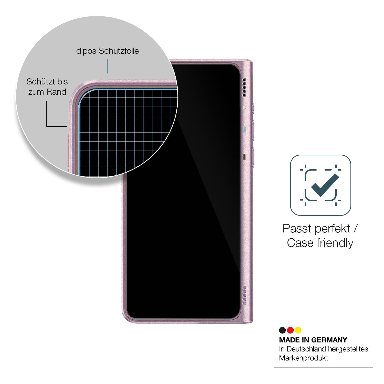 Besonders flexibler Displayschutz mit Anti-Shock-Schicht im Materialmix