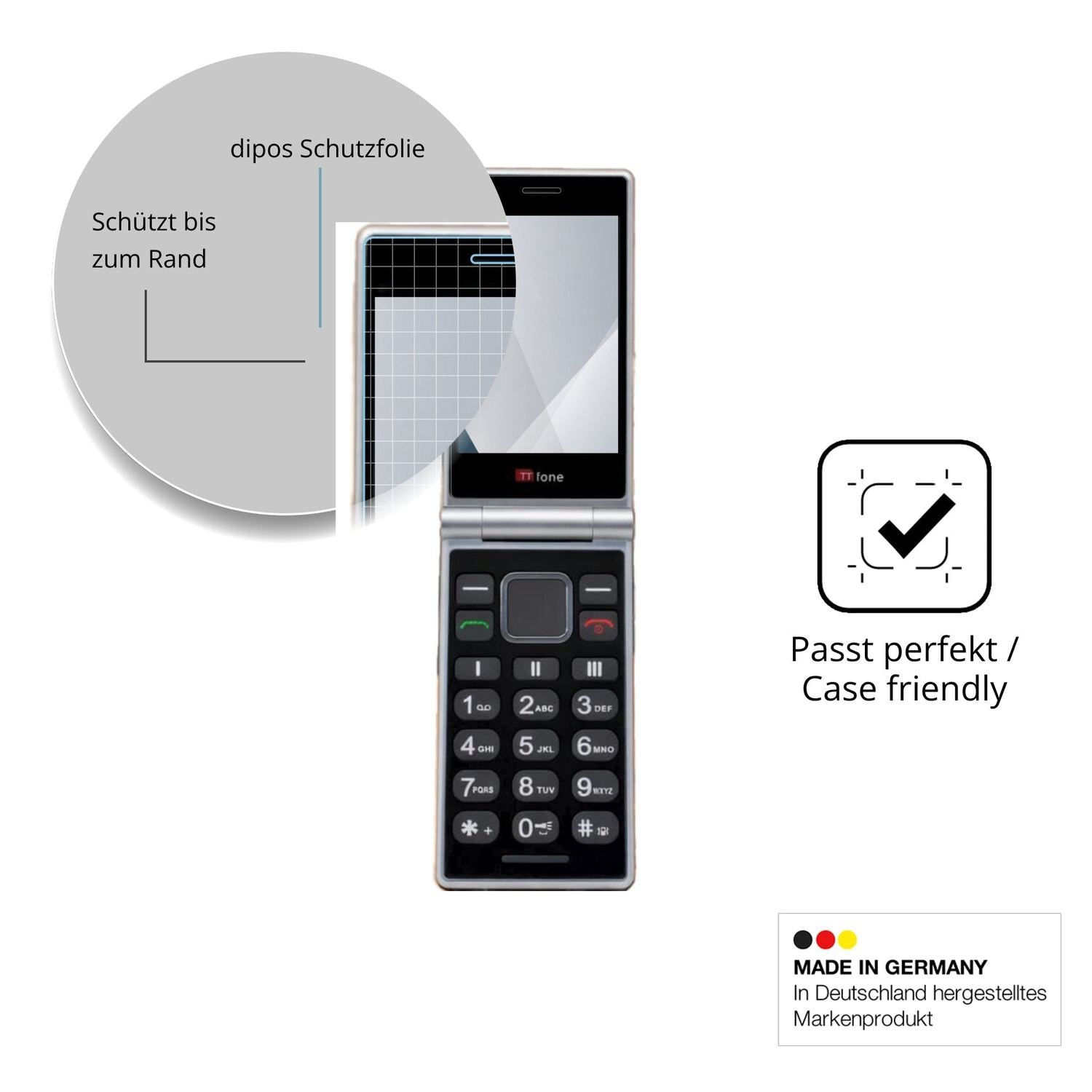 Besonders flexibler Displayschutz mit Anti-Shock-Schicht im Materialmix