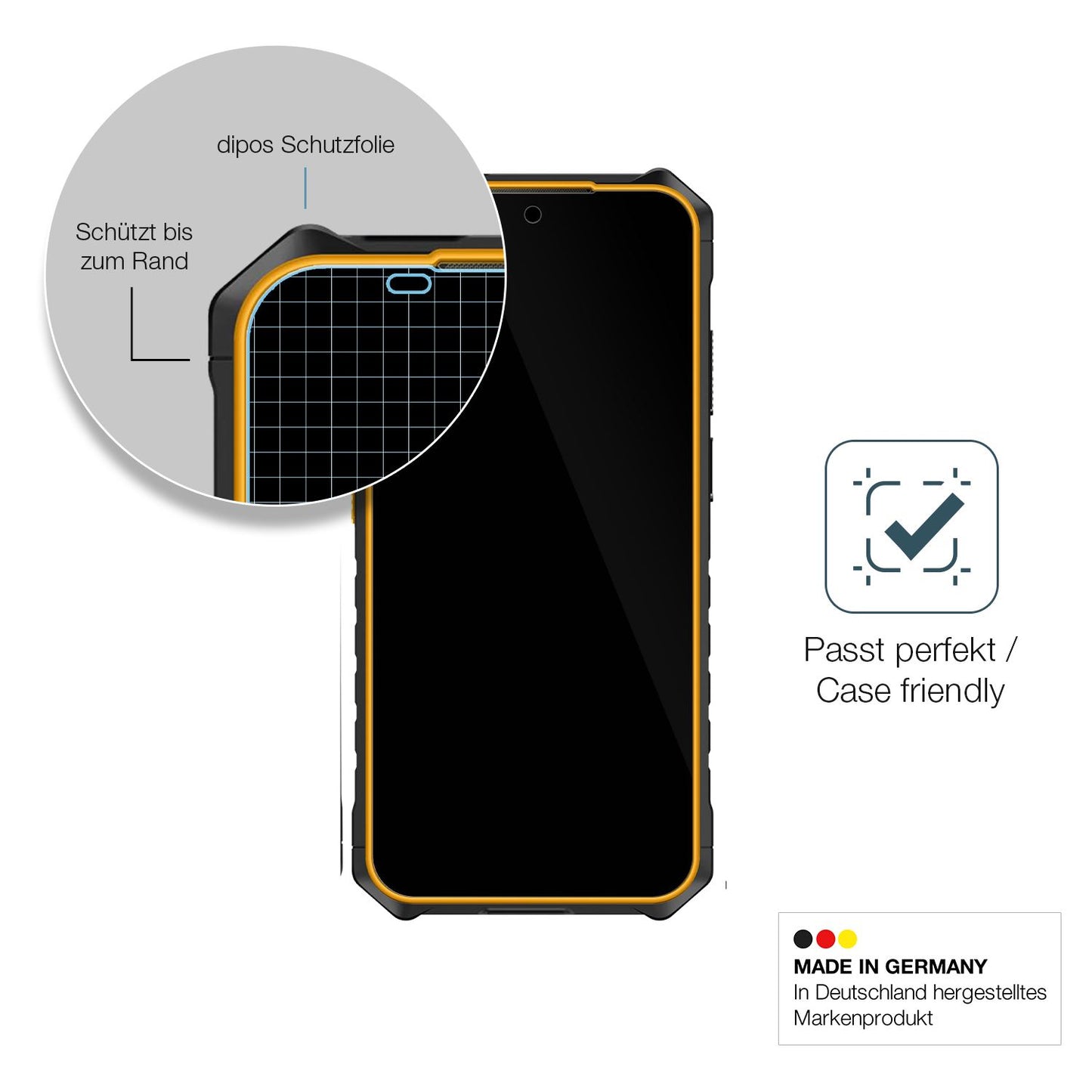 Besonders flexibler Displayschutz mit Anti-Shock-Schicht im Materialmix