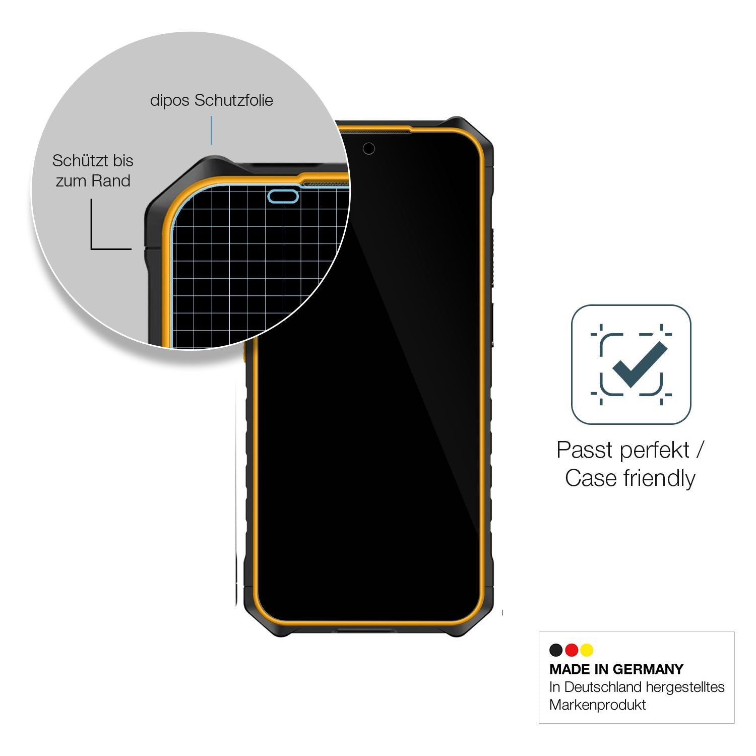 Besonders flexibler Displayschutz mit Anti-Shock-Schicht im Materialmix