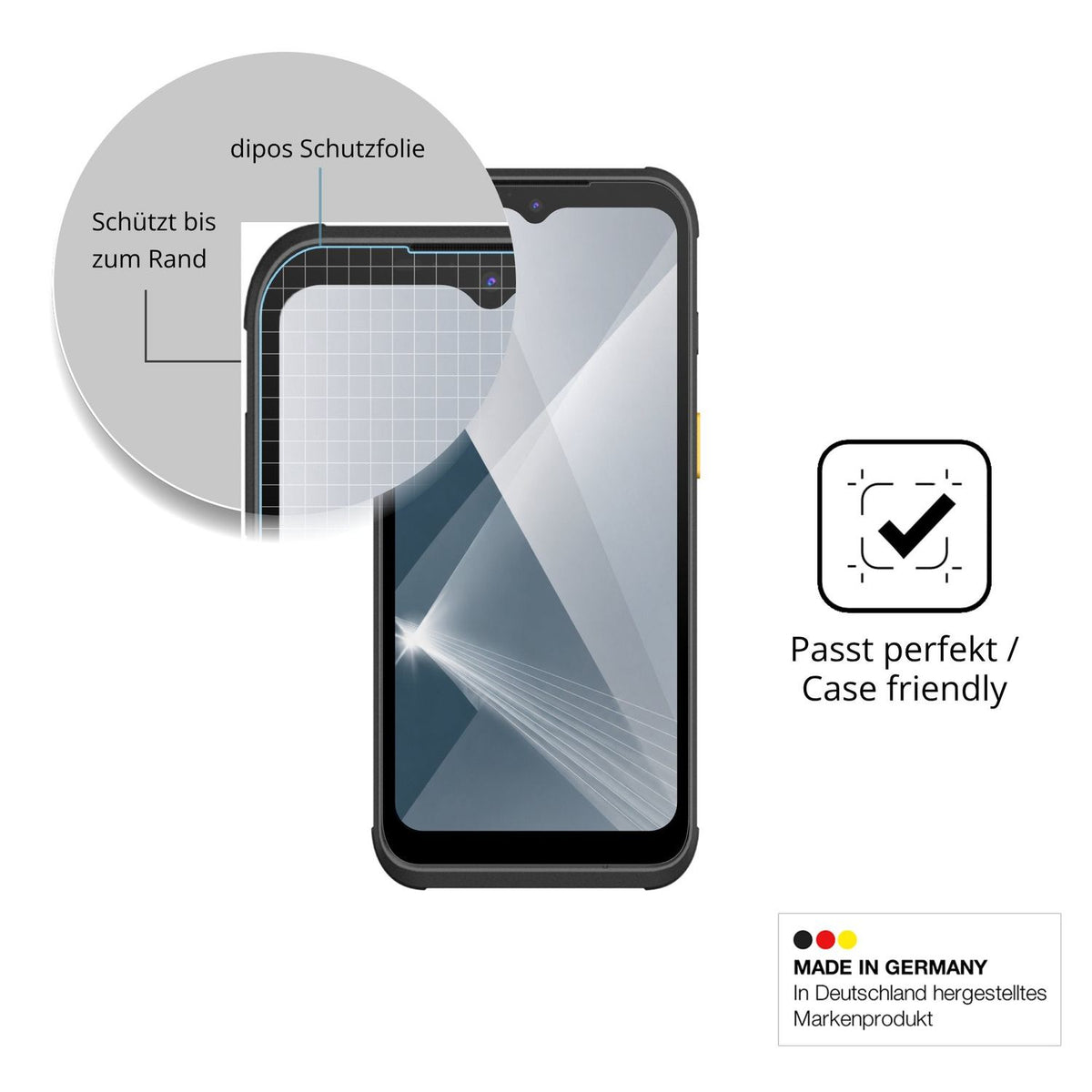 Besonders flexibler Displayschutz mit Anti-Shock-Schicht im Materialmix