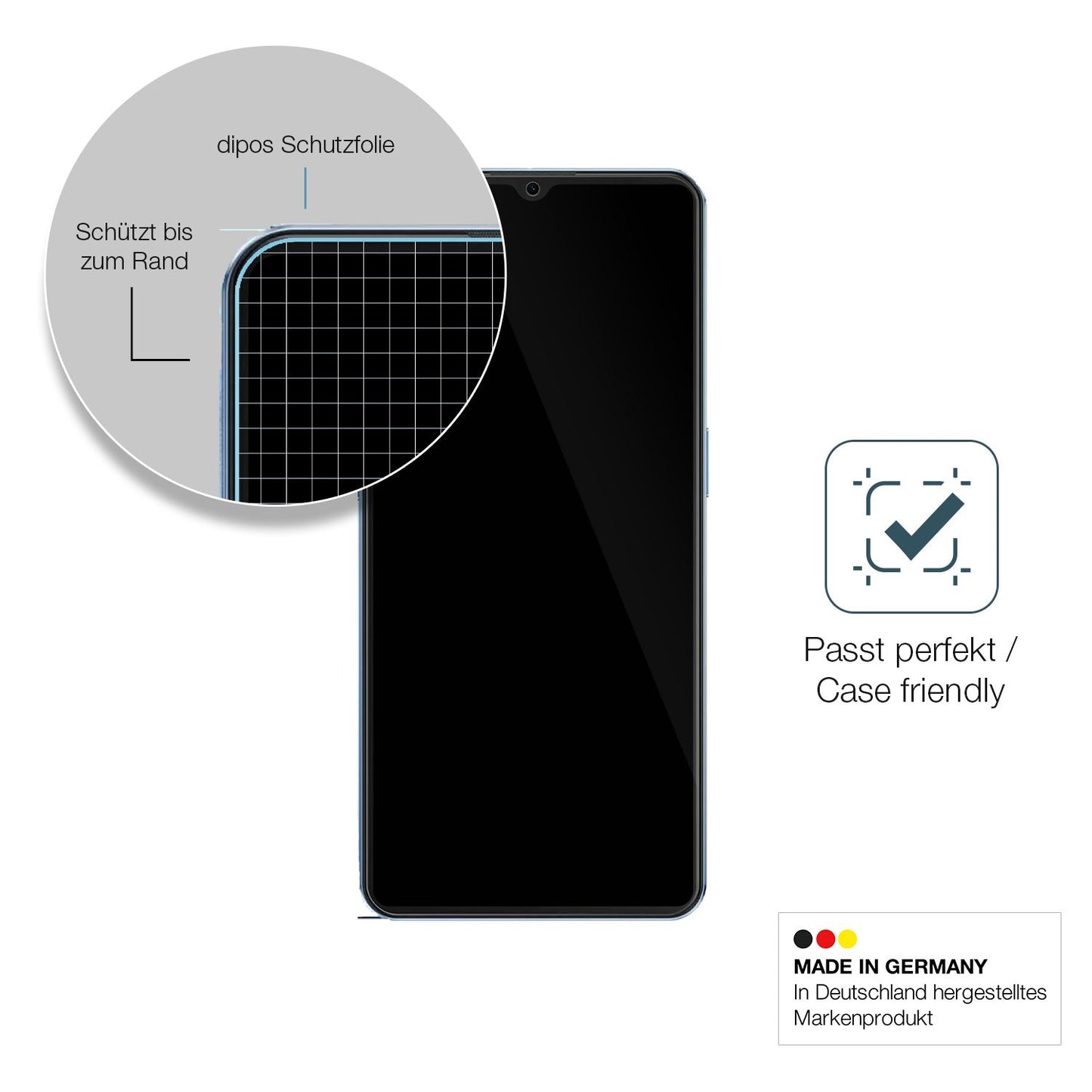 Besonders flexibler Displayschutz mit Anti-Shock-Schicht im Materialmix