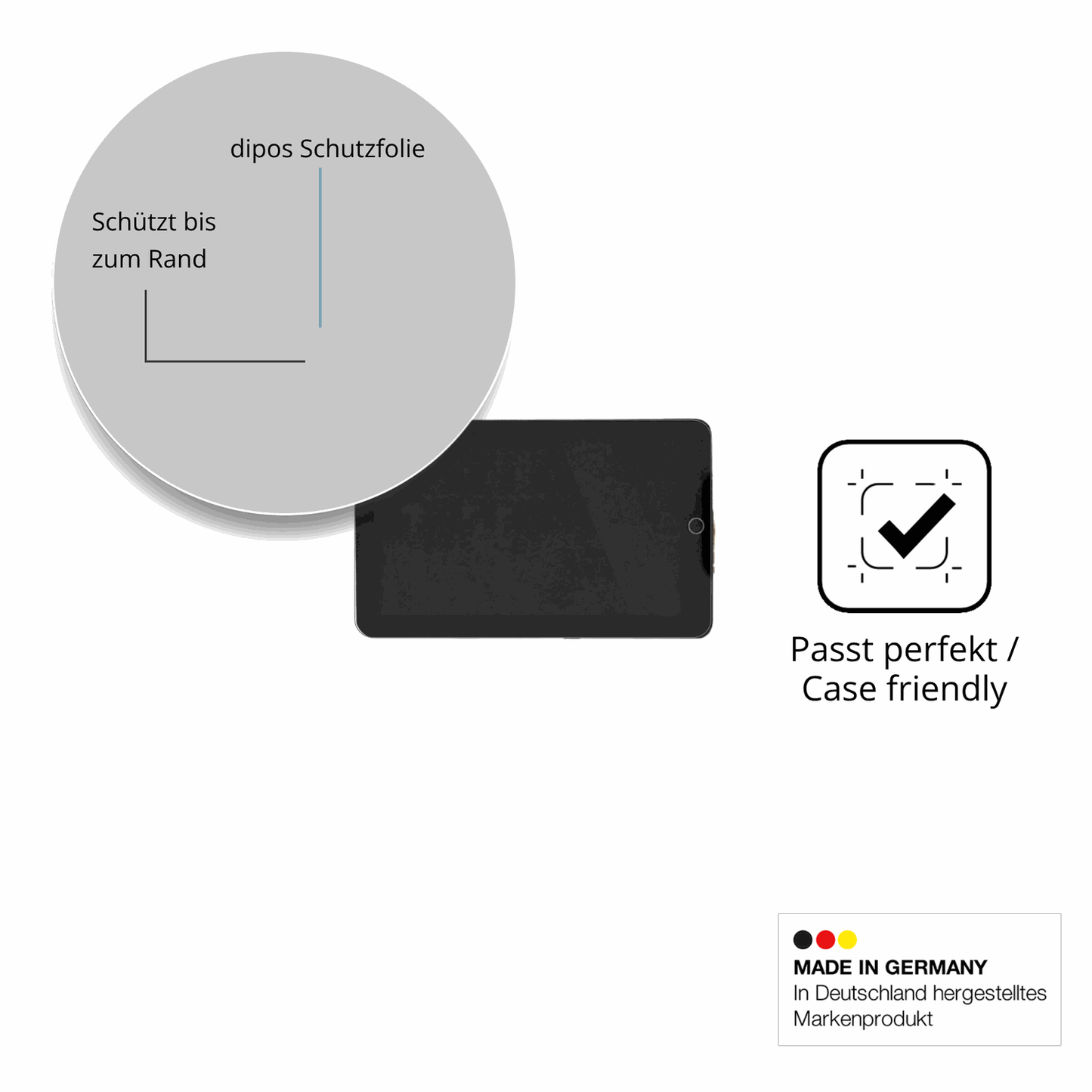 Besonders flexibler Displayschutz mit Anti-Shock-Schicht im Materialmix