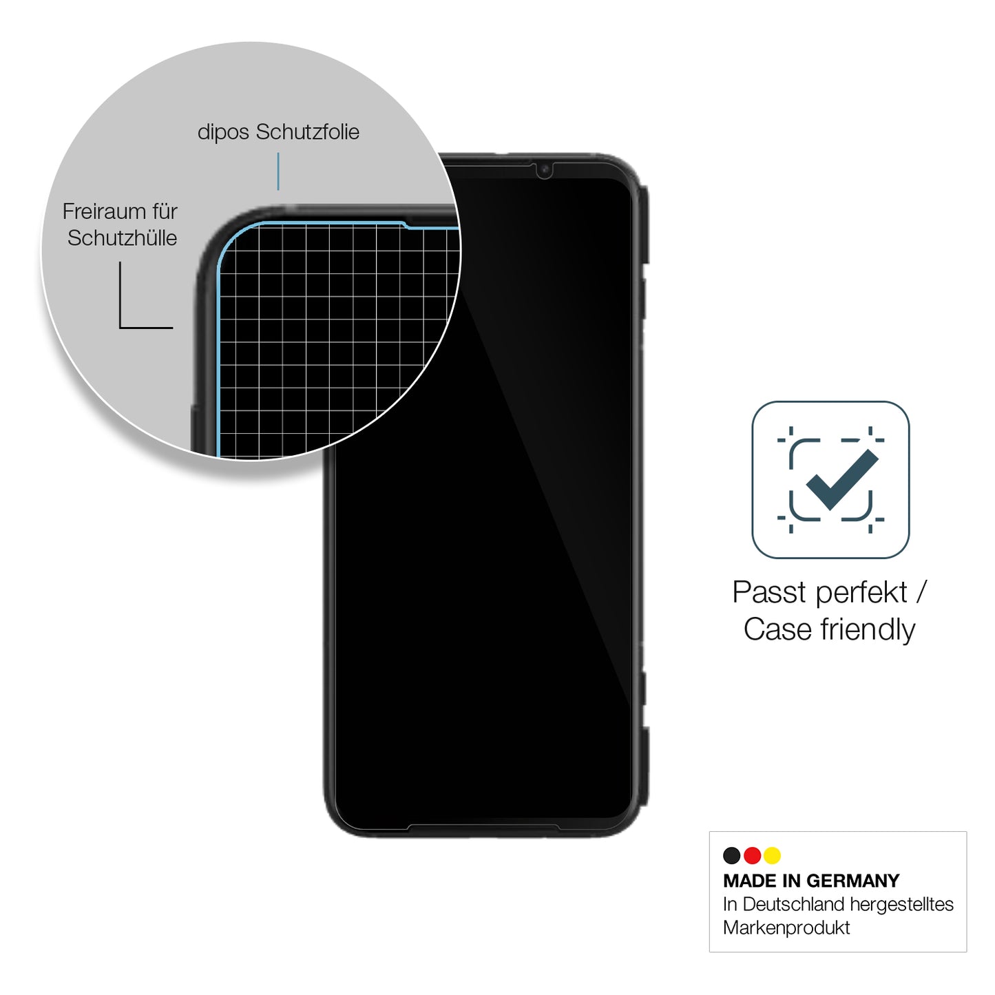 Besonders flexibler Displayschutz mit Anti-Shock-Schicht im Materialmix