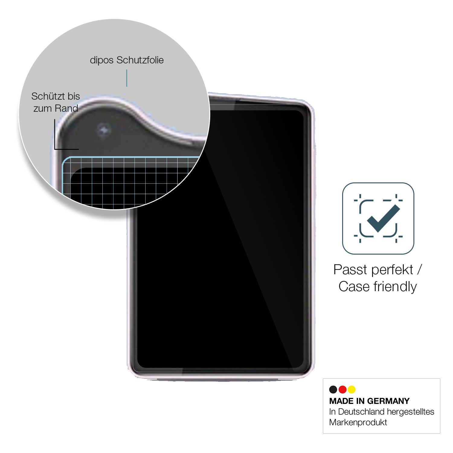 Besonders flexibler Displayschutz mit Anti-Shock-Schicht im Materialmix
