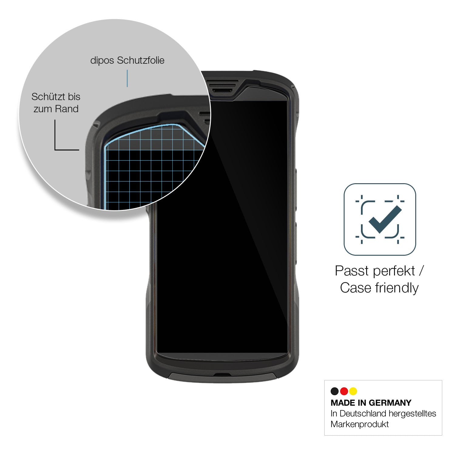 Besonders flexibler Displayschutz mit Anti-Shock-Schicht im Materialmix
