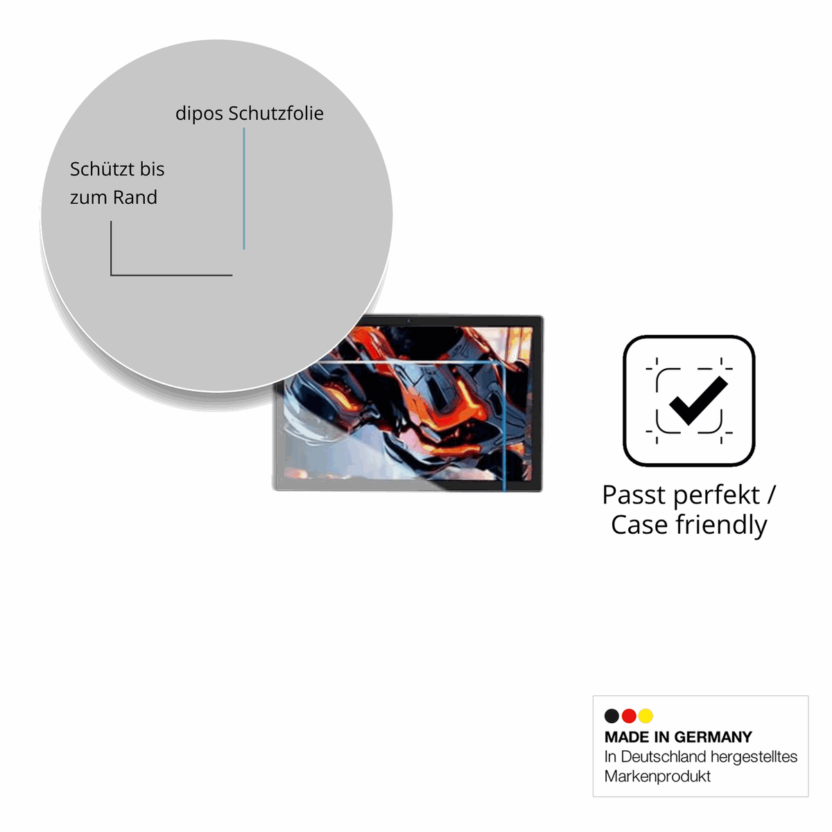 Besonders flexibler Displayschutz mit Anti-Shock-Schicht im Materialmix