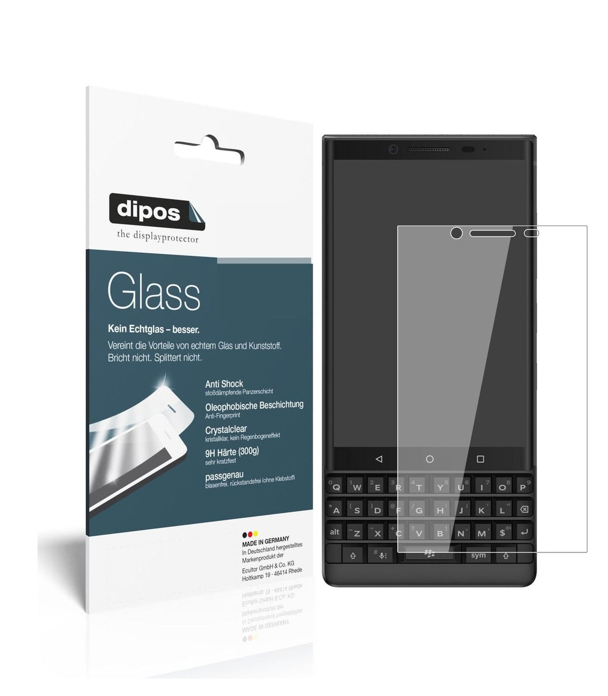 1x 9H Schutzfolie für Blackberry Key 2 Panzerfolie