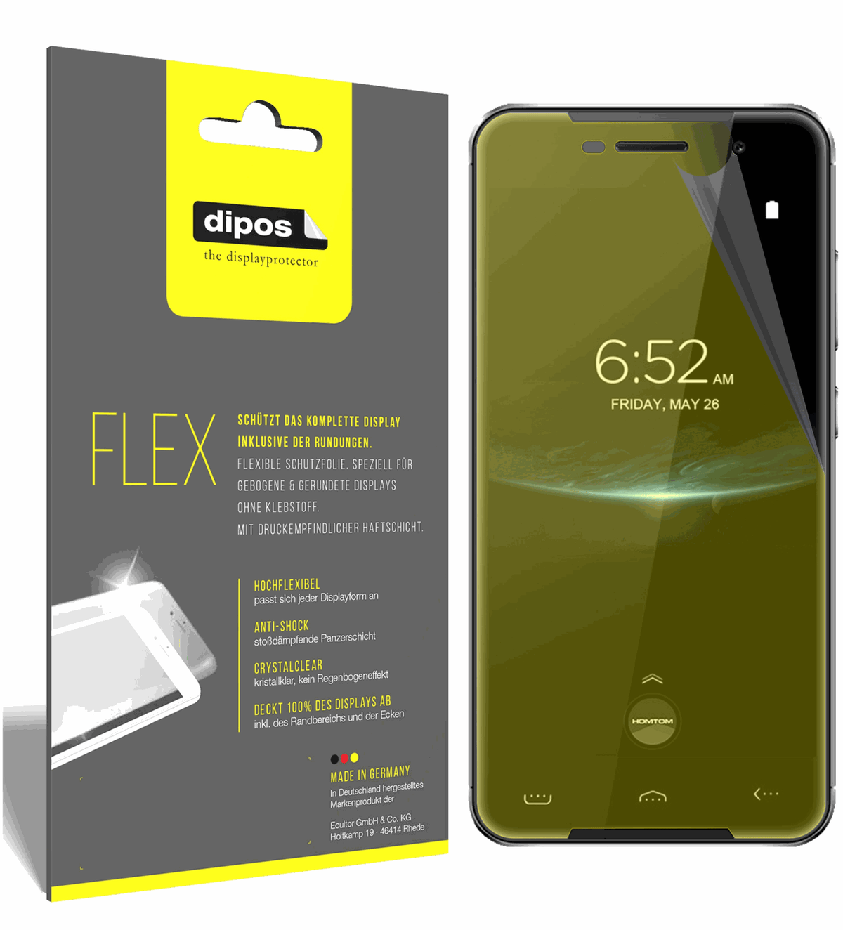 3x 3D Full Cover Schutzfolie für HOMTOM HT37 Pro