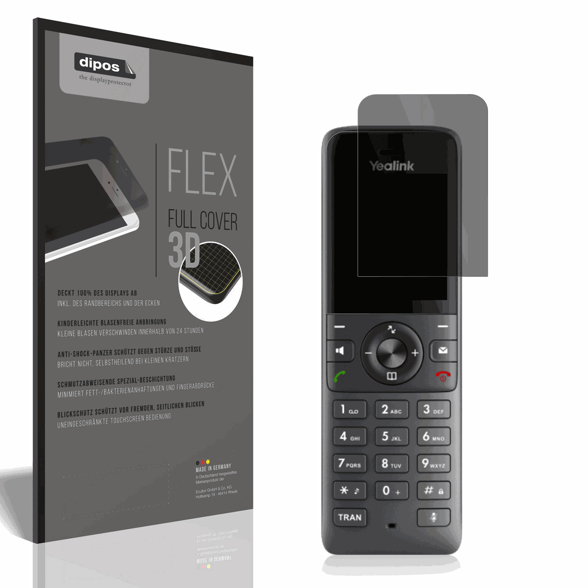 Full Cover Privacy Blickschutzfolie für Yealink W71H Dect