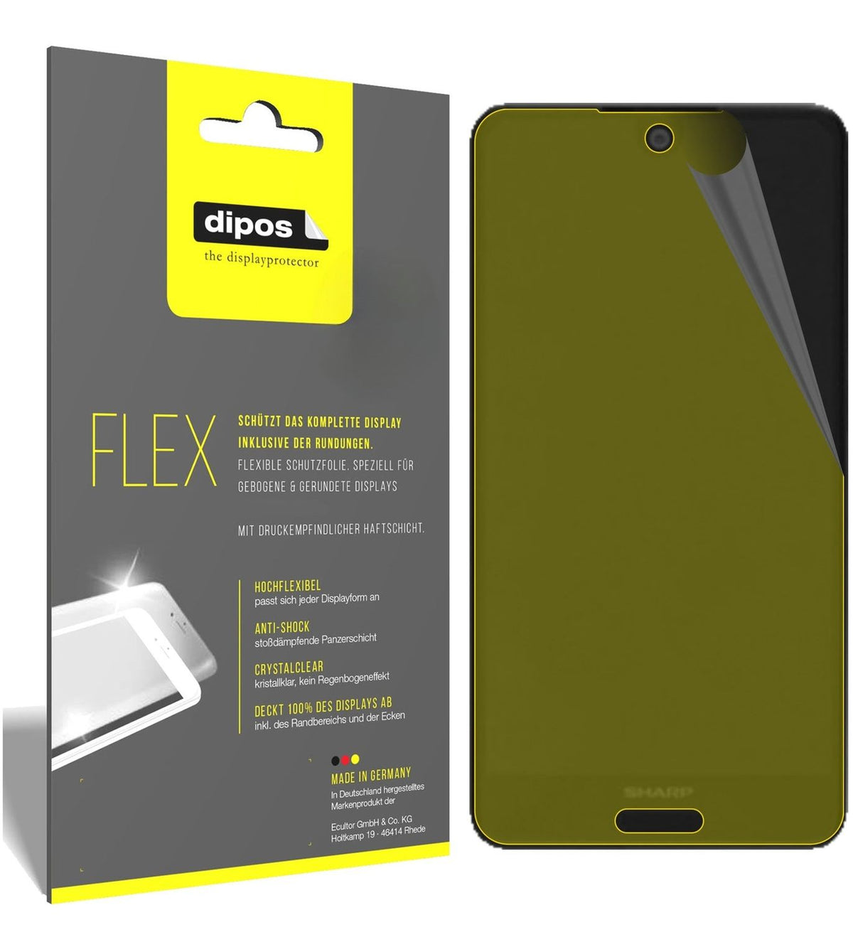3x 3D Full Cover Schutzfolie für Sharp Aquos C10