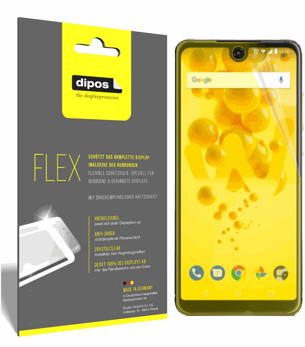 3x 3D Full Cover Schutzfolie für Wiko View 2 Pro