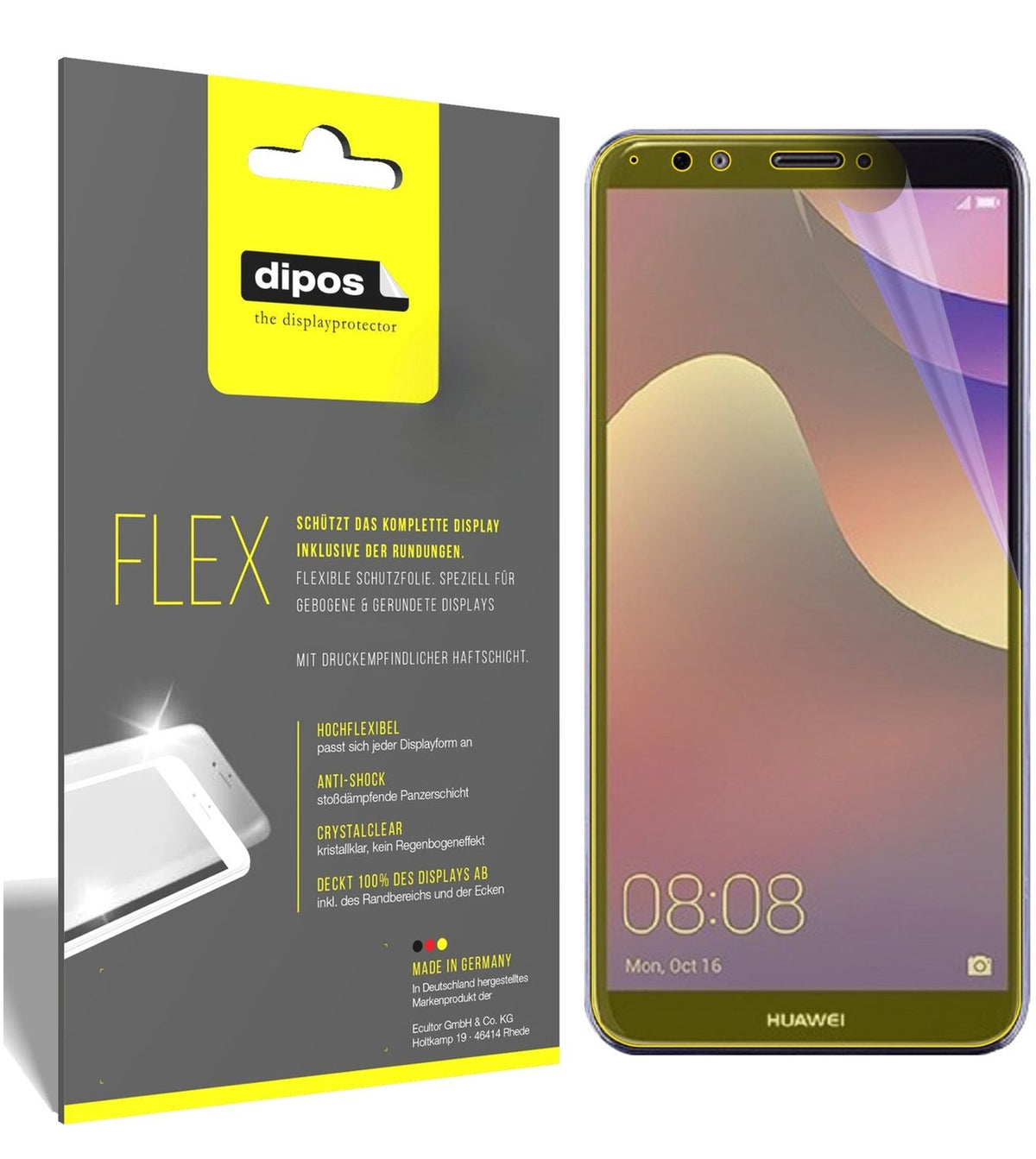 2x 3D Full Cover Schutzfolie für Huawei Y7 (2018)