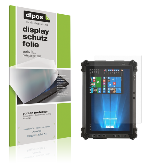 Matte Displayschutzfolie von dipos passend für aaroniarugged tablet a1, präziser Zuschnitt und blasenfrei montiert