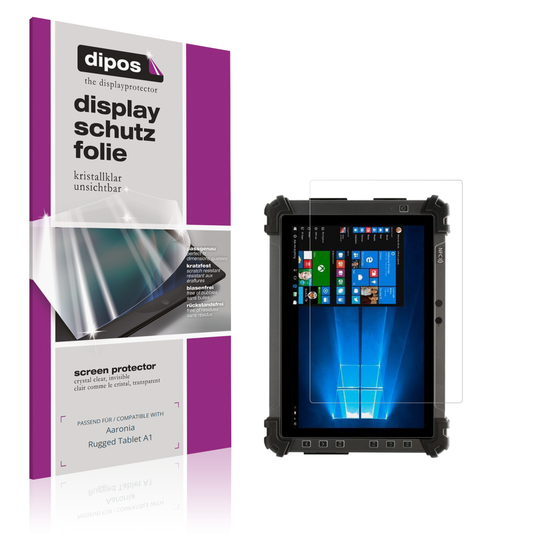 Klare Displayschutzfolie von dipos passend für aaroniarugged tablet a1, präziser Zuschnitt und blasenfrei montiert