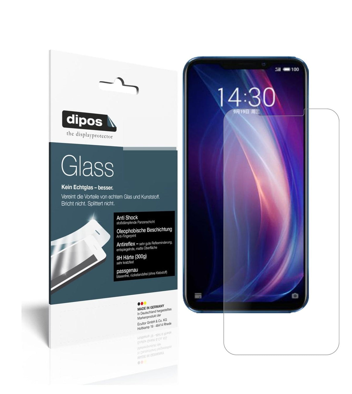 1x 9H Schutzfolie matt für Meizu X8 Panzerfolie