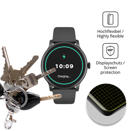 dipos Displayschutz für AcclaFit D2 1.38 Zoll, transparente Oberfläche, perfekte Passform auch für die Rundungen