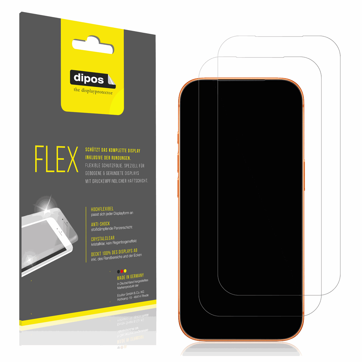 2x 3D Full Cover Schutzfolie für Apple iPhone 17 Pro