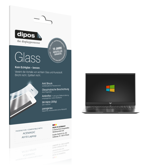 Matte Displayschutzfolie von dipos passend für acemagicax18 laptop, 9H kratzfest und blasenfrei montiert