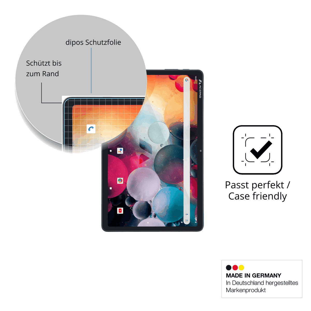Besonders flexibler Displayschutz mit Anti-Shock-Schicht im Materialmix