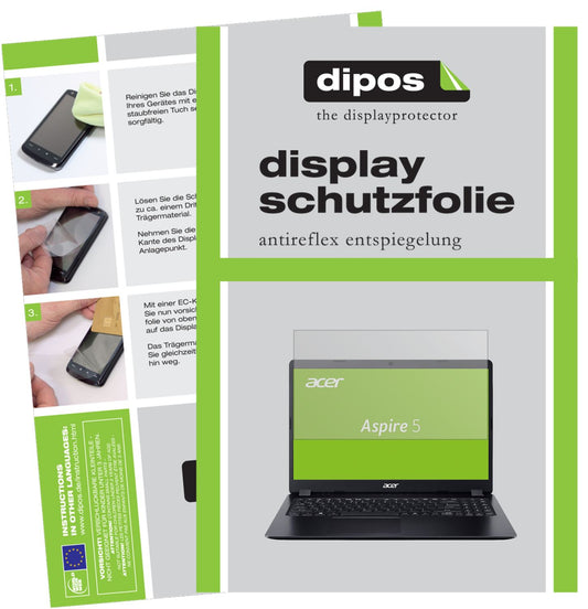 Matte Displayschutzfolie von dipos passend für Acer Aspire 5 (A515-43-R6WW), präziser Zuschnitt und blasenfrei montiert