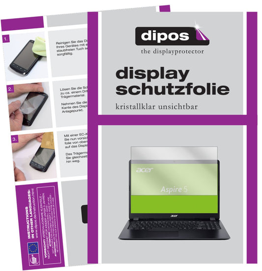 2x Schutzfolie klar für Acer Aspire 5 (A515-54G-71WP) Display-Schutzfolie