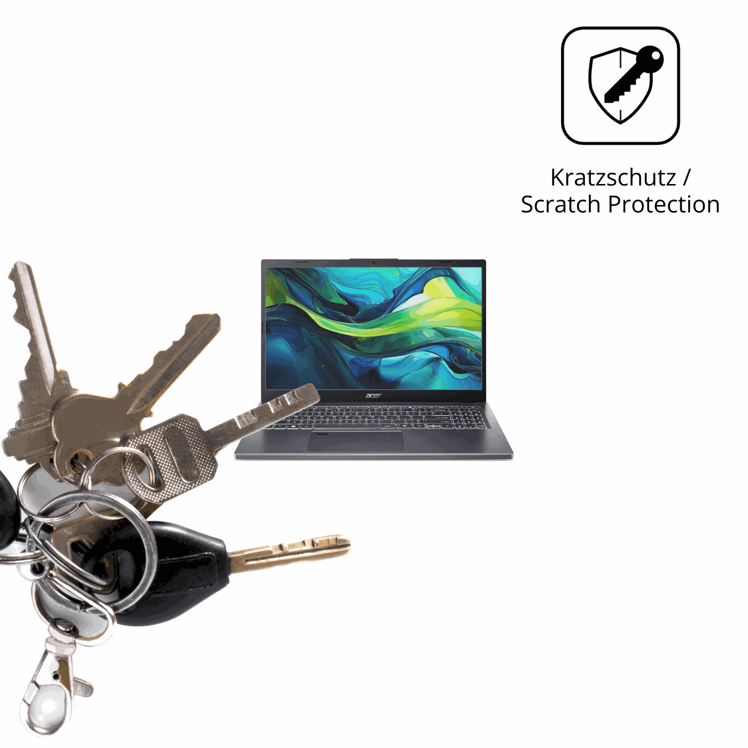 Schutz gegen Kratzer auf dem aceraspire a15-51 Glas durch Schlüssel oder Ähnliches