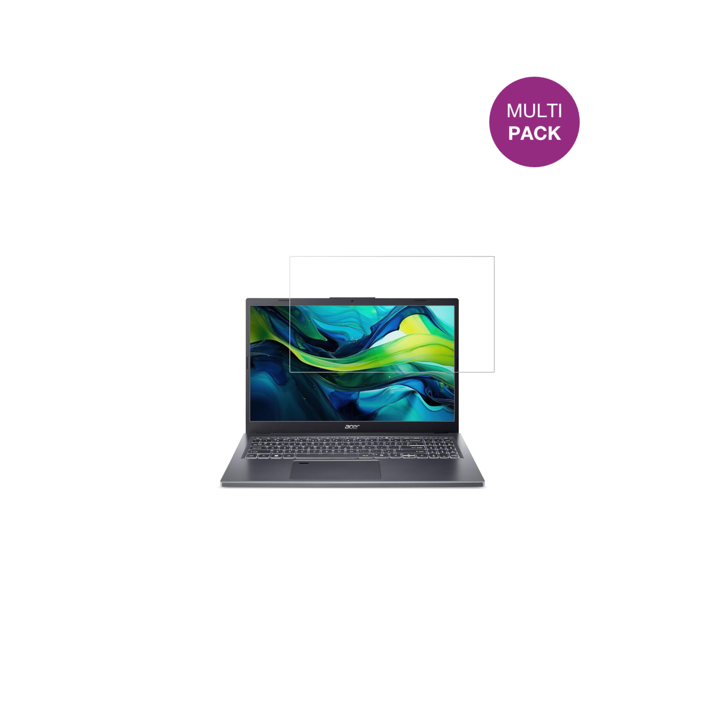 aceraspire a15-51 mit aufgebrachter dipos Displayschutzfolie, glasklare Darstellung ohne Einschränkungen