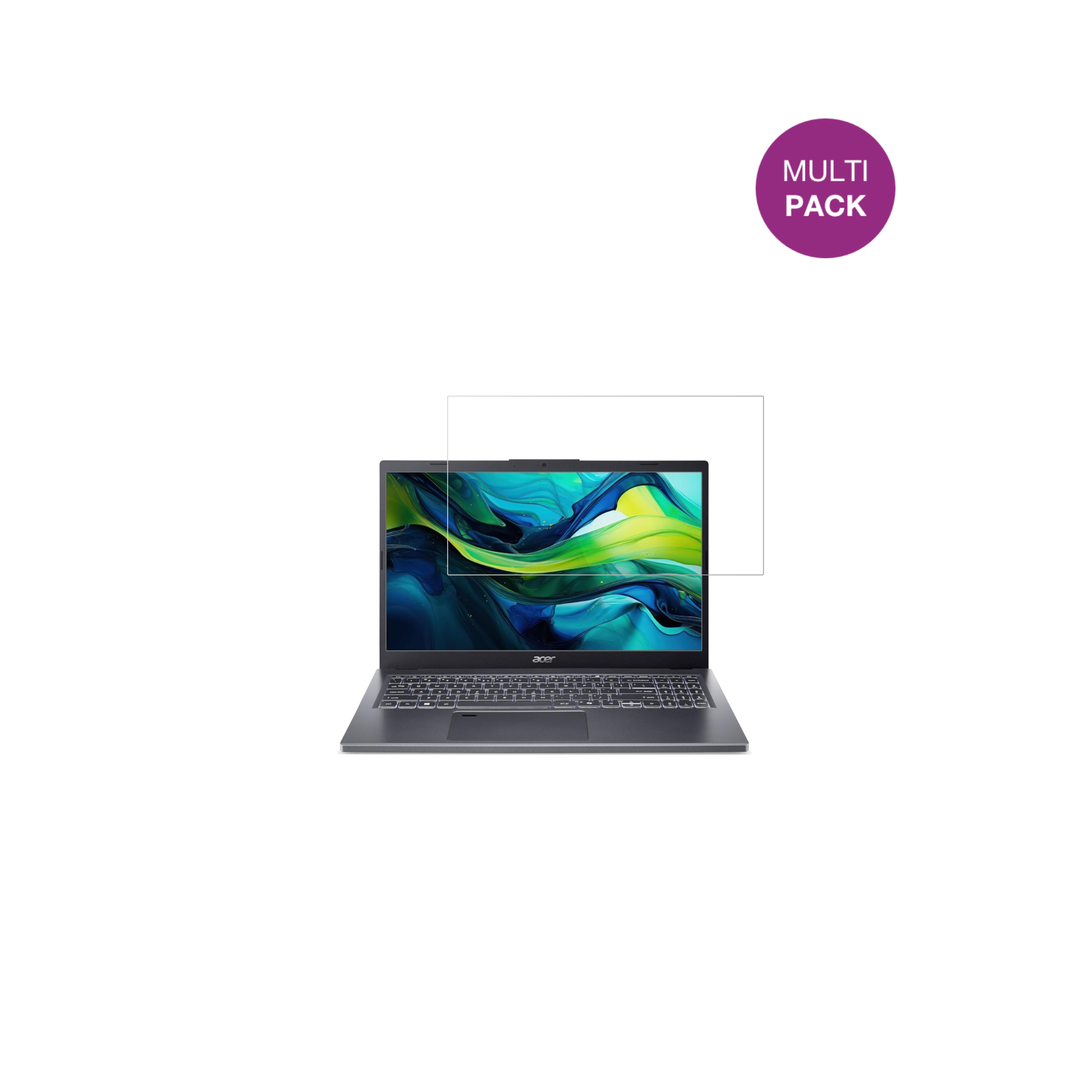 aceraspire a15-51 mit aufgebrachter dipos Displayschutzfolie, glasklare Darstellung ohne Einschränkungen