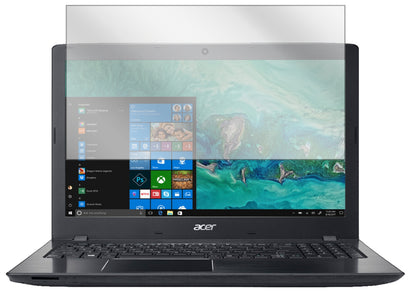 AcerAspire E 15 Start mit aufgebrachter dipos Displayschutzfolie, glasklare Darstellung ohne Einschränkungen