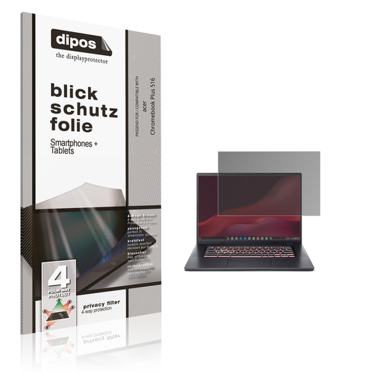 Blickschutzfolie von dipos passend für acer Chromebook Plus 516, präziser Zuschnitt und blasenfrei montiert