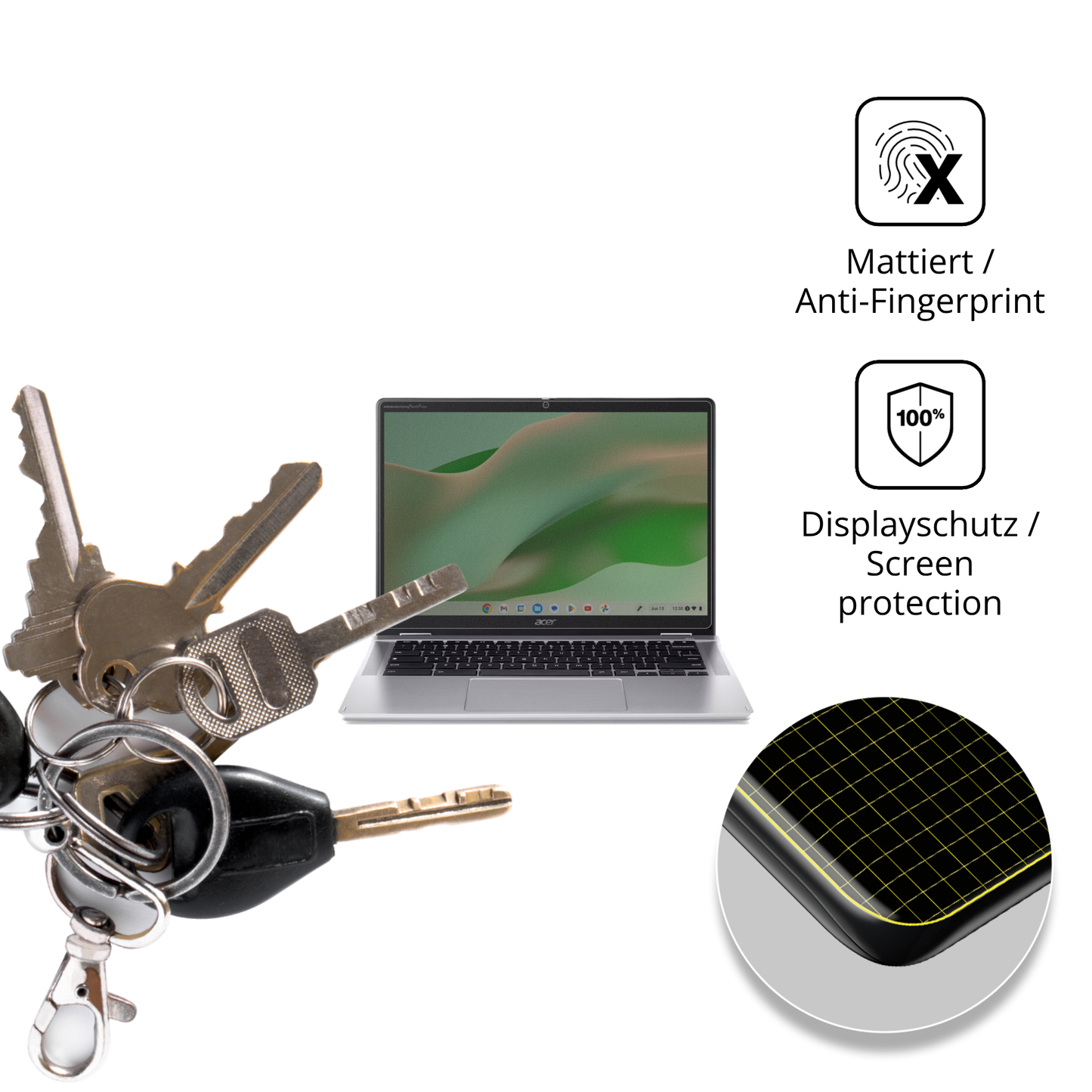 Blickschutzfolie für Acer Chromebook Spin 314 CP314-2HN matt Schutzfolie Privacy