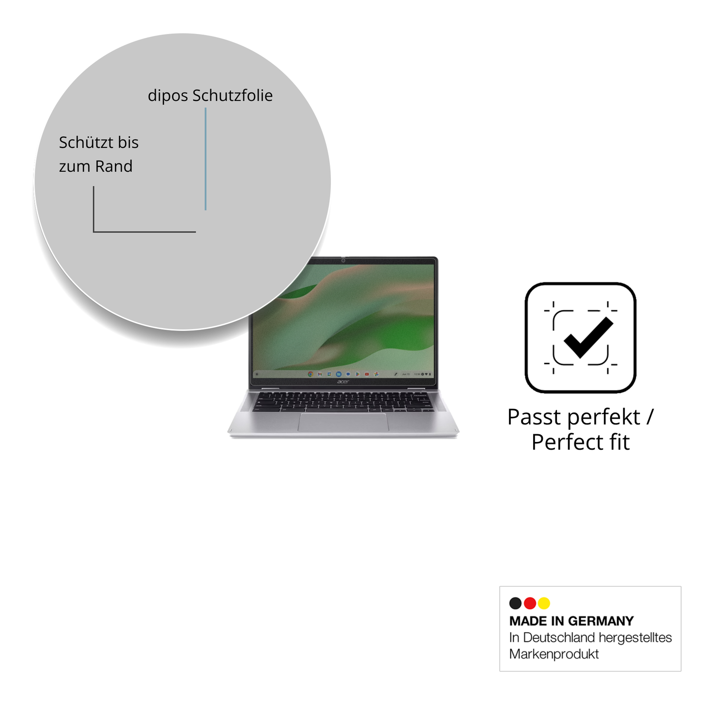 Blickschutzfolie für Acer Chromebook Spin 314 CP314-2HN matt Schutzfolie Privacy