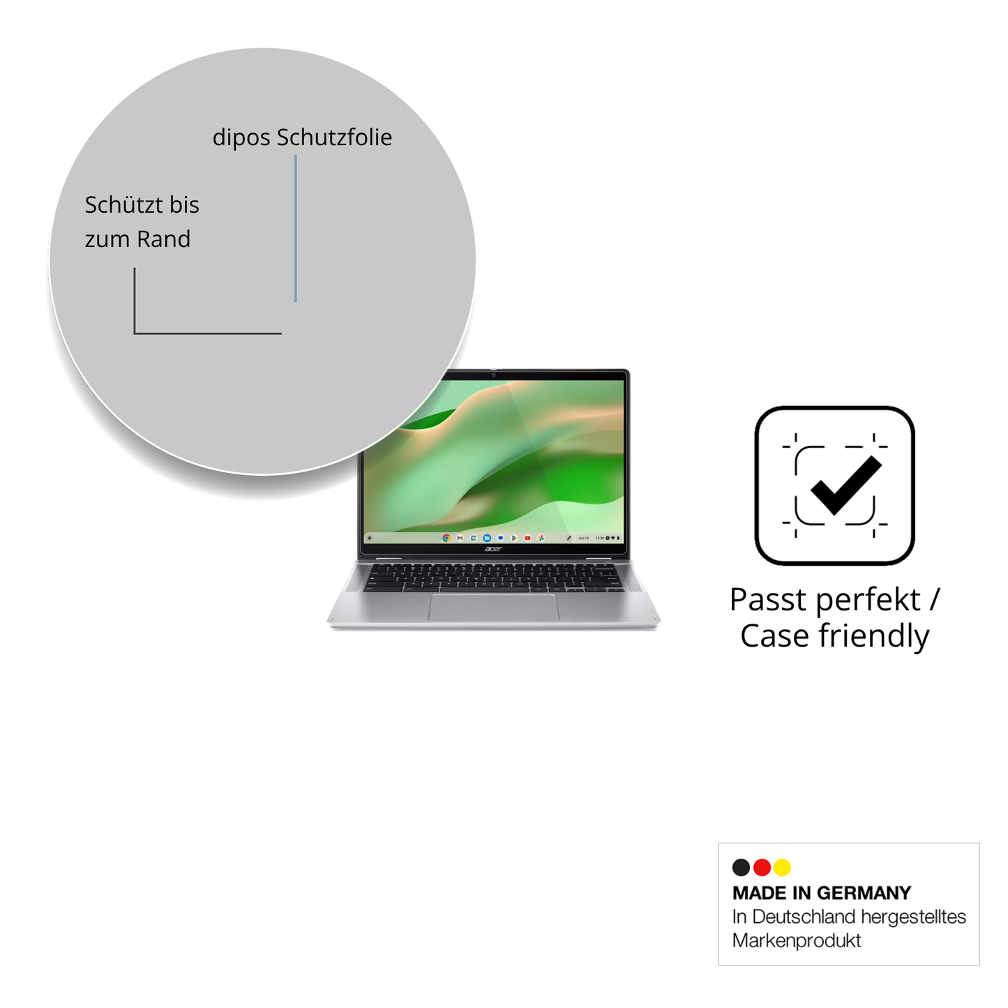 2x 9H Schutzfolie für Acer Chromebook Spin 314 CP314-2HN Panzerfolie