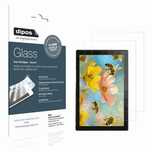 2x 9H Schutzfolie für Acer Chromebook Tab 311 Panzerfolie