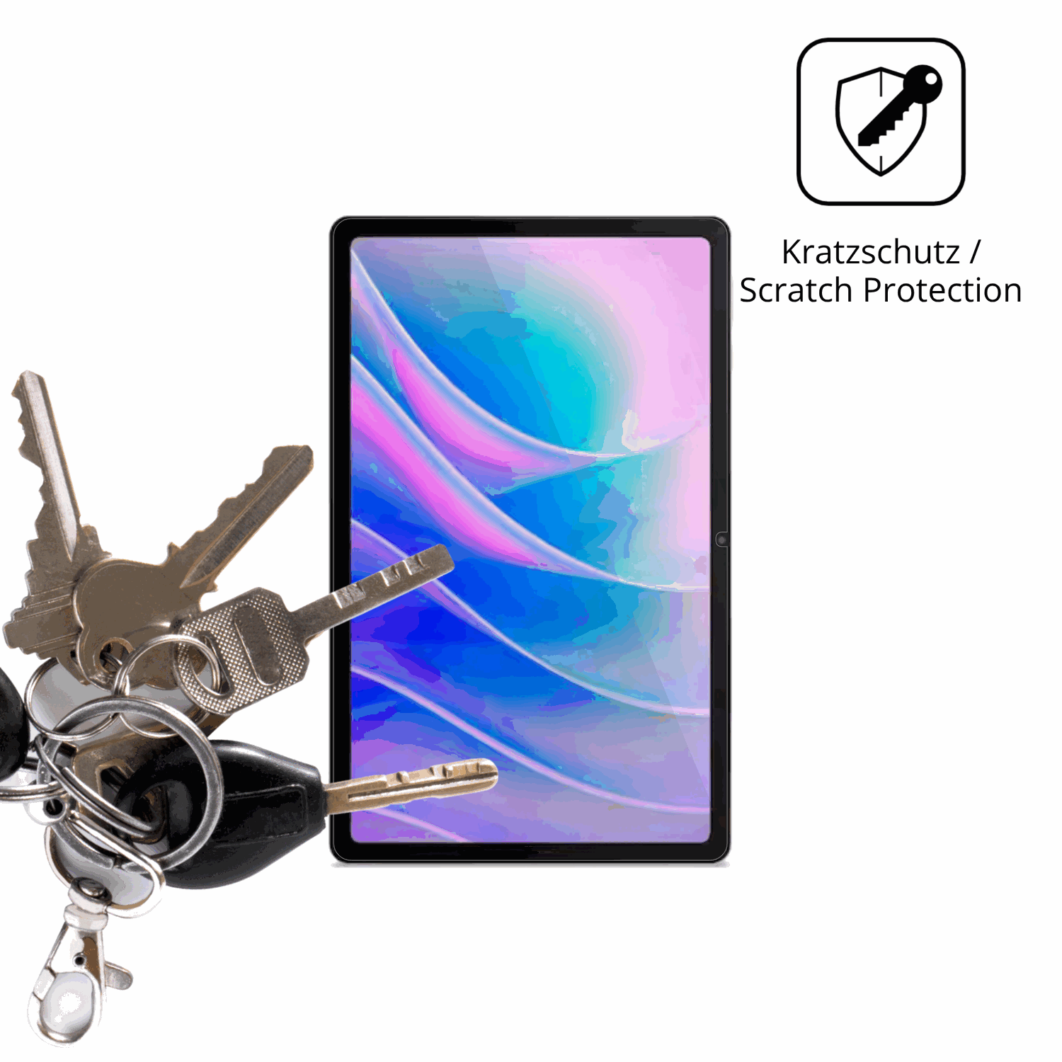 Schutz gegen Kratzer auf dem Acer Iconia A12 Glas durch Schlüssel oder Ähnliches