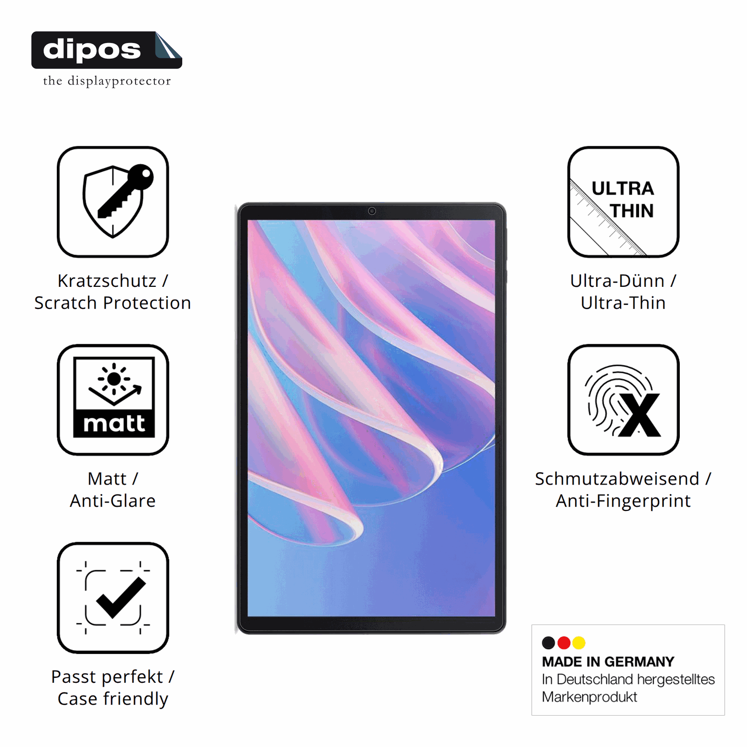Displayschutz hergestellt in Deutschland, höchste Qualität made in Germany