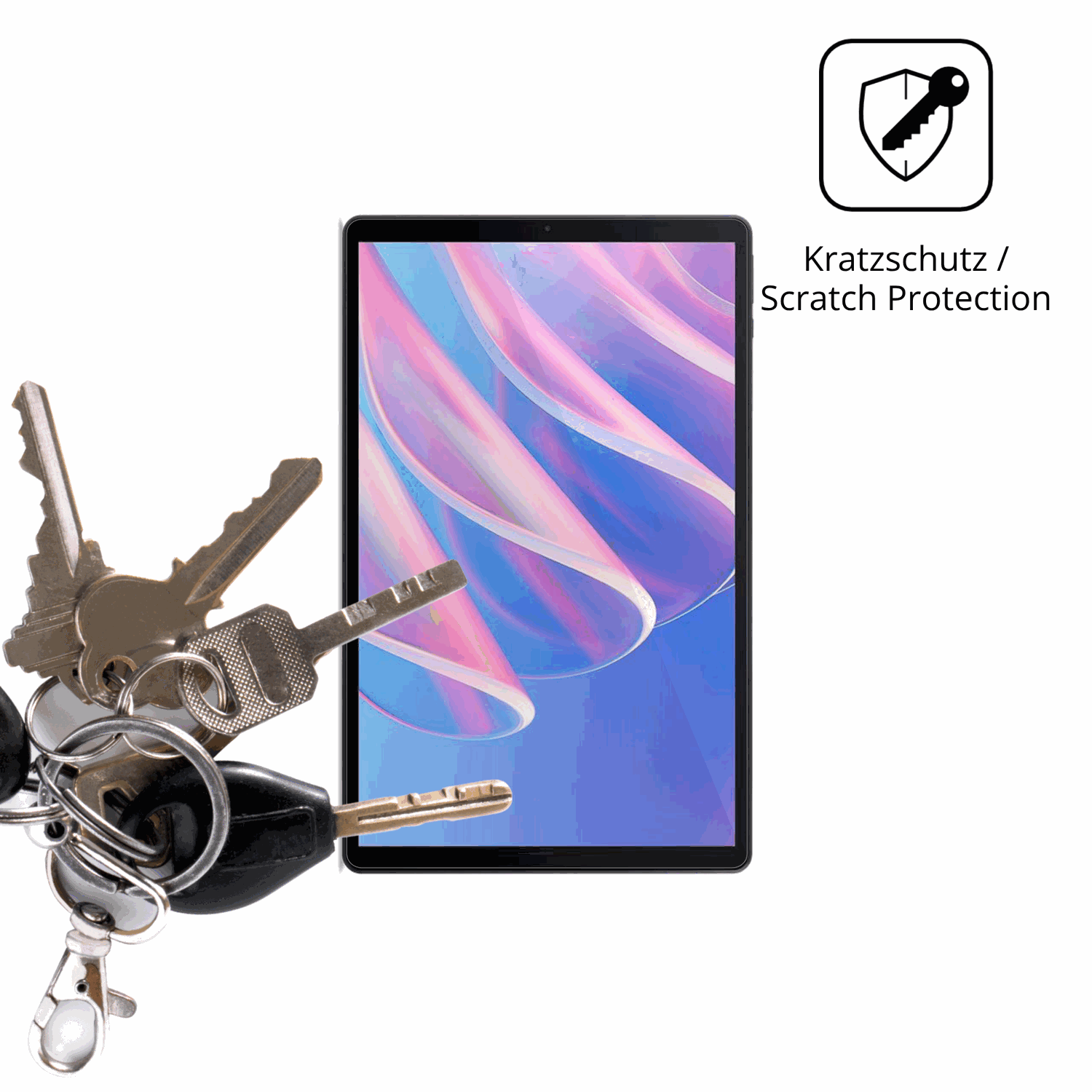 Schutz gegen Kratzer auf dem Acer Iconia A13 Glas durch Schlüssel oder Ähnliches