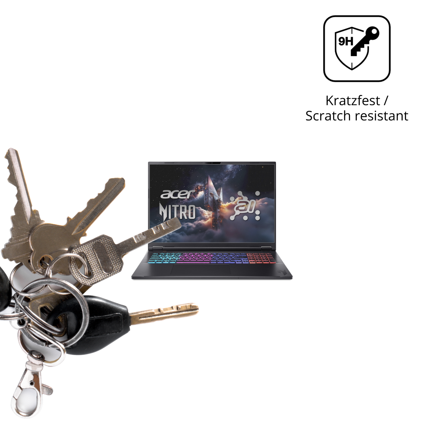 dipos Displayschutz für acer Nitro 18 AI AN18-61-R968, mattierte Oberfläche, robuste Festigkeit und perfekte Passform