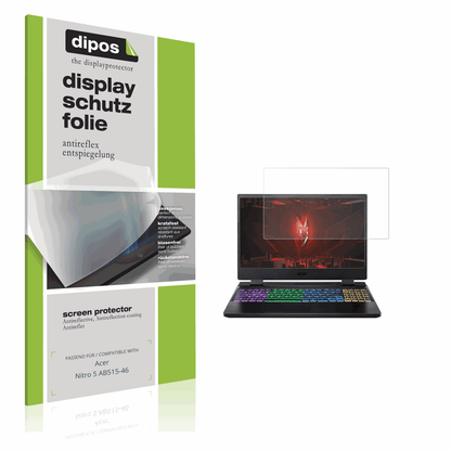 Matte Displayschutzfolie von dipos passend für Acer Nitro 5 AB515-46, präziser Zuschnitt und blasenfrei montiert